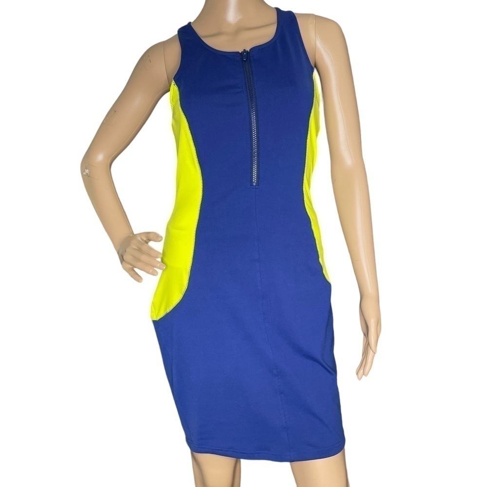 Trouve blue and yellow dress sleeveless small